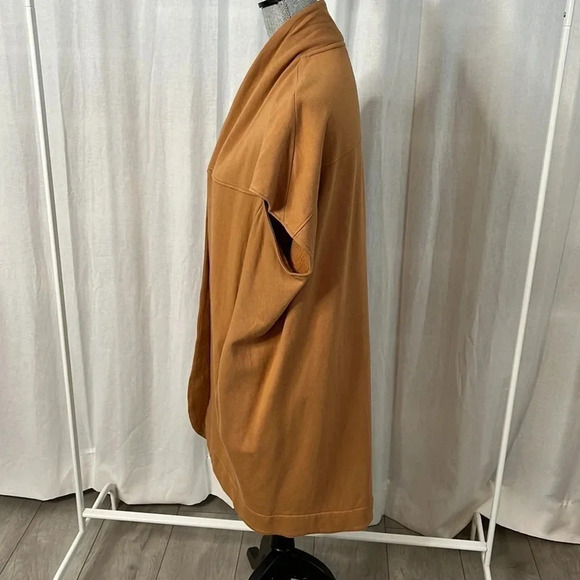 LNBF Bamboo Oversized Tan Open Vest Cardigan, Size XS - Picture 4 of 10